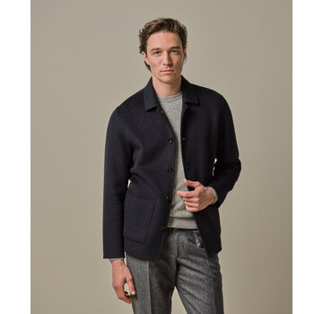 Profuomo OVERSHIRT WOOL BUTTON NAVY (PPWF30012C)