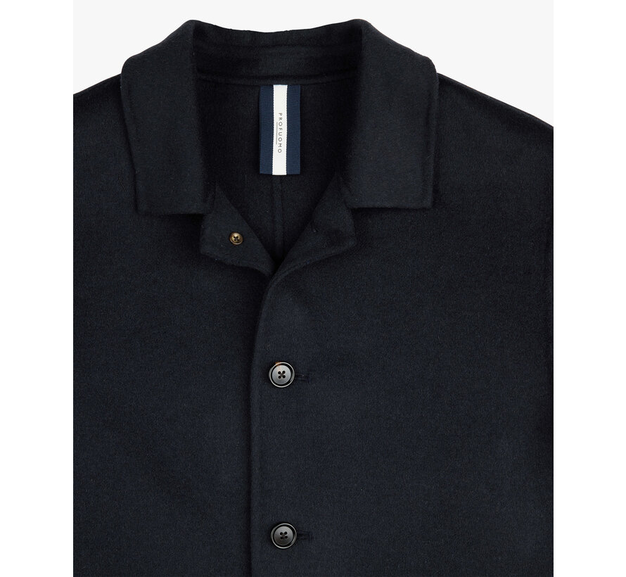 OVERSHIRT WOOL BUTTON NAVY (PPWF30012C)