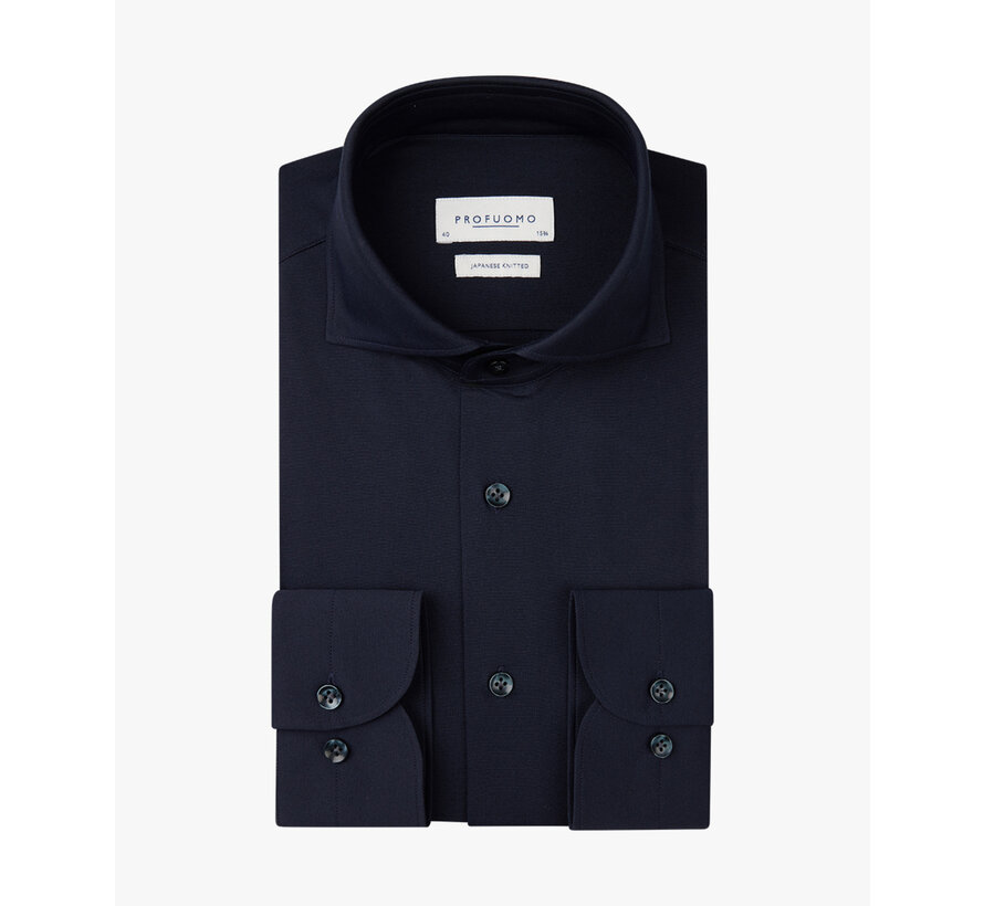 Japanese Knitted Shirt X-Cutaway SF Navy (PP2H00008C)