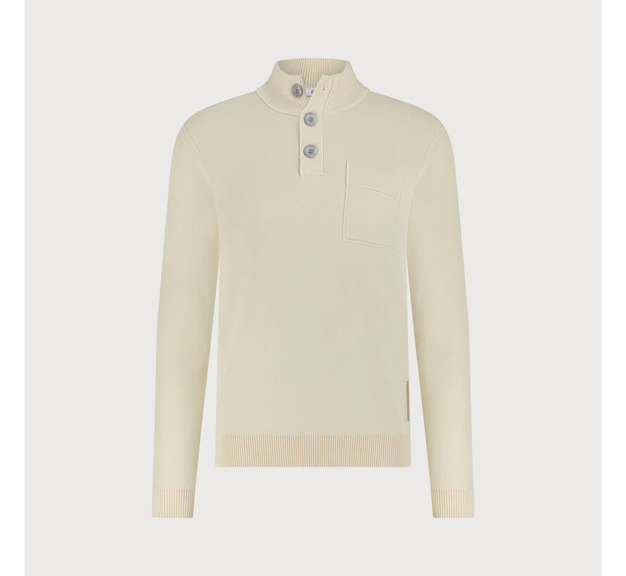 Half Zip Trui Off White (KBIW25-M11)