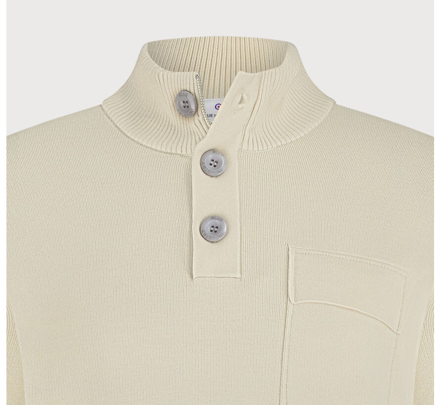 Half Zip Trui Off White (KBIW25-M11)