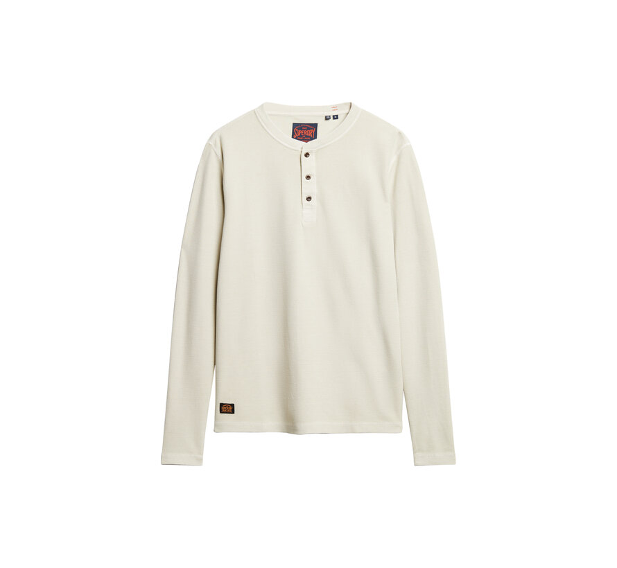 WAFFLE LONG SLEEVE HENLEY TOP Light Stone Beige (M6010776A - 1LC)