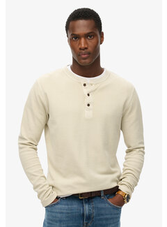 Superdry WAFFLE LONG SLEEVE HENLEY TOP Light Stone Beige (M6010776A - 1LC)