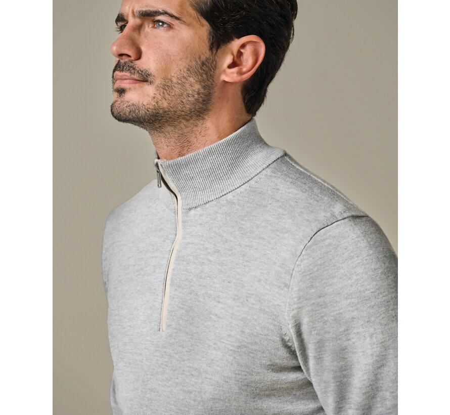 Half Zip Trui Wool Blend Grey (PPWJ10030A)