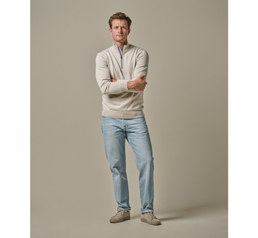 Half Zip Trui Wool Blend Beige (PPWJ10030B)