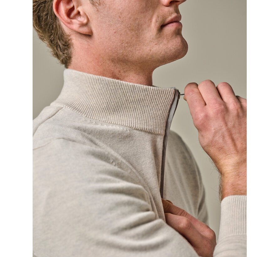Half Zip Trui Wool Blend Beige (PPWJ10030B)