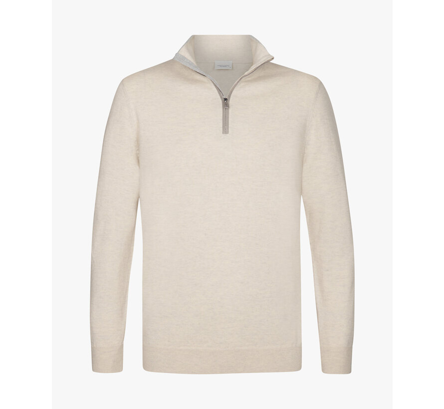 Half Zip Trui Wool Blend Beige (PPWJ10030B)