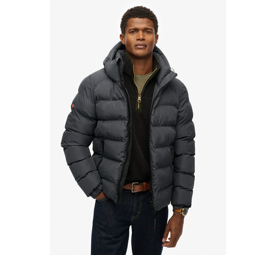 HOODED SPORTS PUFFER JACKET Ebony/Ebony (M5011905A - H1P)