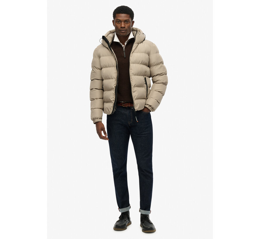 HOODED SPORTS PUFFER JACKET Winter Twig Beige (M5011905A - 9UN)