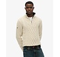 JACOB CABLE KNIT HALF ZIP Ecru (M6110698A - 39E)