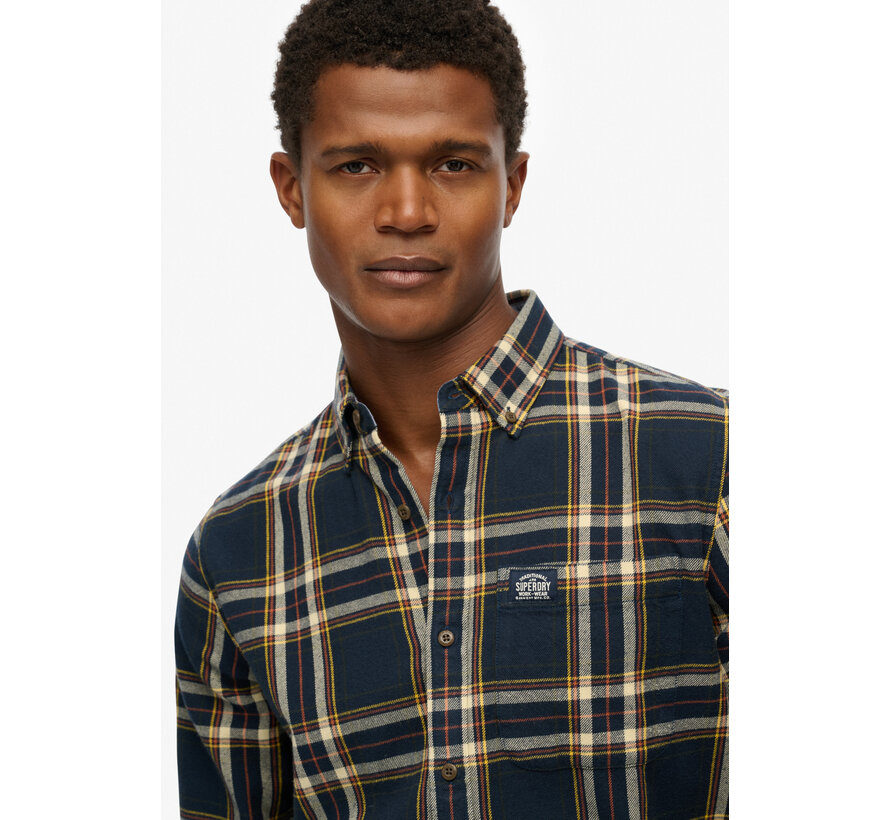 L/S COTTON LUMBERJACK SHIRT Bryce Check Navy (M4011047A - B6A)