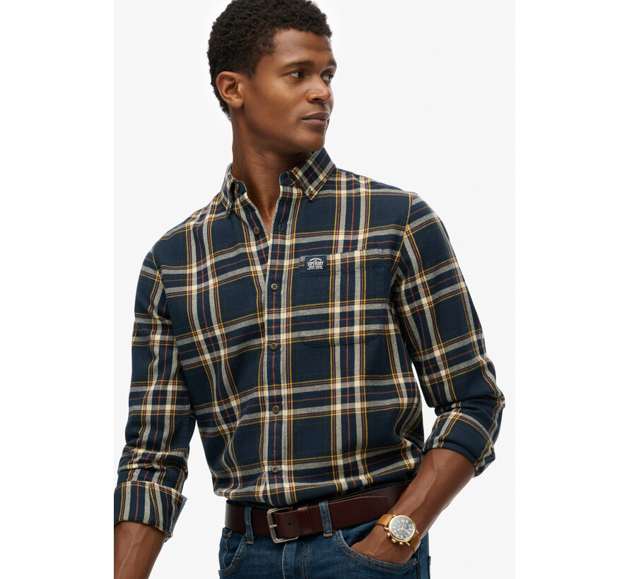 L/S COTTON LUMBERJACK SHIRT Bryce Check Navy (M4011047A - B6A)