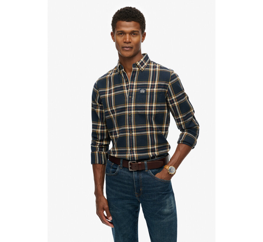 L/S COTTON LUMBERJACK SHIRT Bryce Check Navy (M4011047A - B6A)