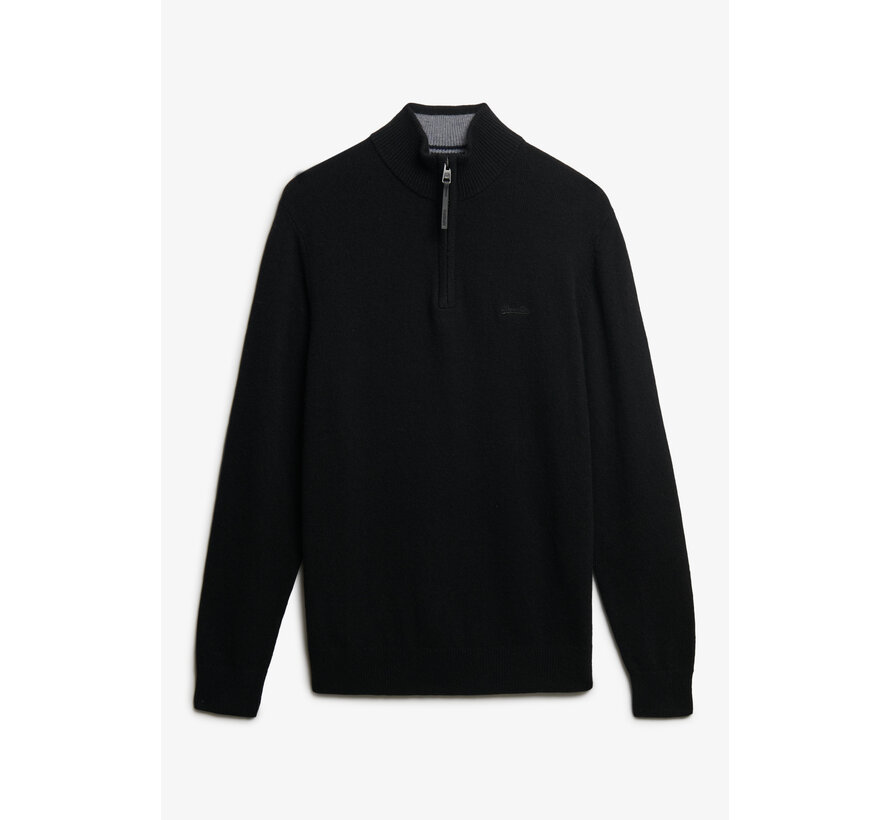 WOOL BLEND HALF ZIP JUMPER Black (M6110688A - 02A)