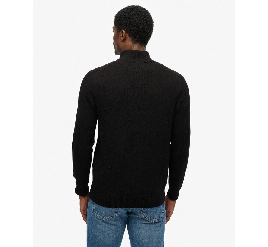 WOOL BLEND HALF ZIP JUMPER Black (M6110688A - 02A)