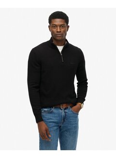 Superdry WOOL BLEND HALF ZIP JUMPER Black (M6110688A - 02A)