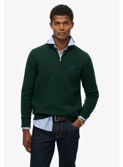 Superdry WOOL BLEND HALF ZIP JUMPER Forest Green Marl (M6110688A - TEM)