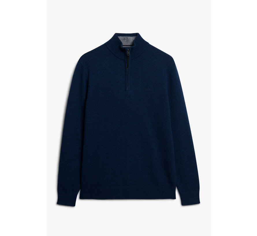 WOOL BLEND HALF ZIP JUMPER Dusk Navy Marl (M6110688A - 1ZI)