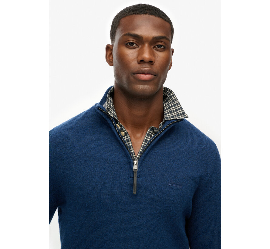 WOOL BLEND HALF ZIP JUMPER Dusk Navy Marl (M6110688A - 1ZI)