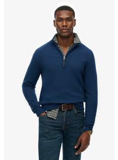 Superdry WOOL BLEND HALF ZIP JUMPER Dusk Navy Marl (M6110688A - 1ZI)