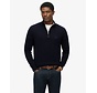 WOOL BLEND HALF ZIP JUMPER Charred Navy Marl (M6110688A - H5C)