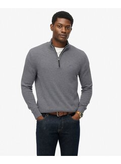 Superdry WOOL BLEND HALF ZIP JUMPER Blue Grey Marl (M6110688A - H4R)