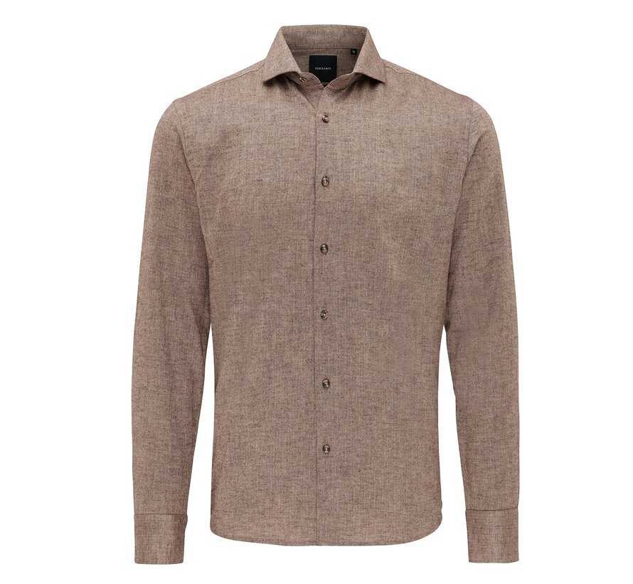 FIDILIO | Small herringbone shirt Light brown (TRSHJE454 - 401)