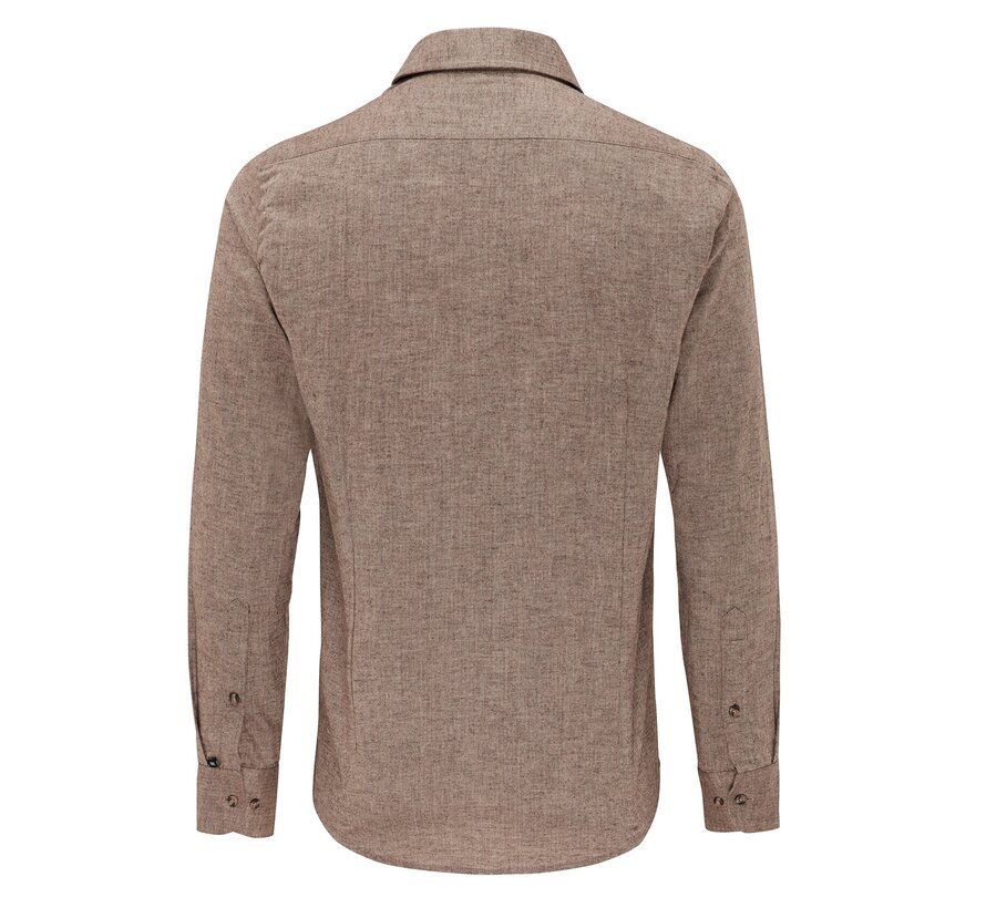 FIDILIO | Small herringbone shirt Light brown (TRSHJE454 - 401)