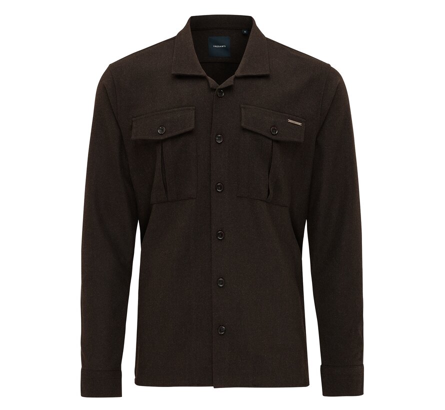 DERMOT | Uni overshirt Dark brown (TRSHJE407 - 402)