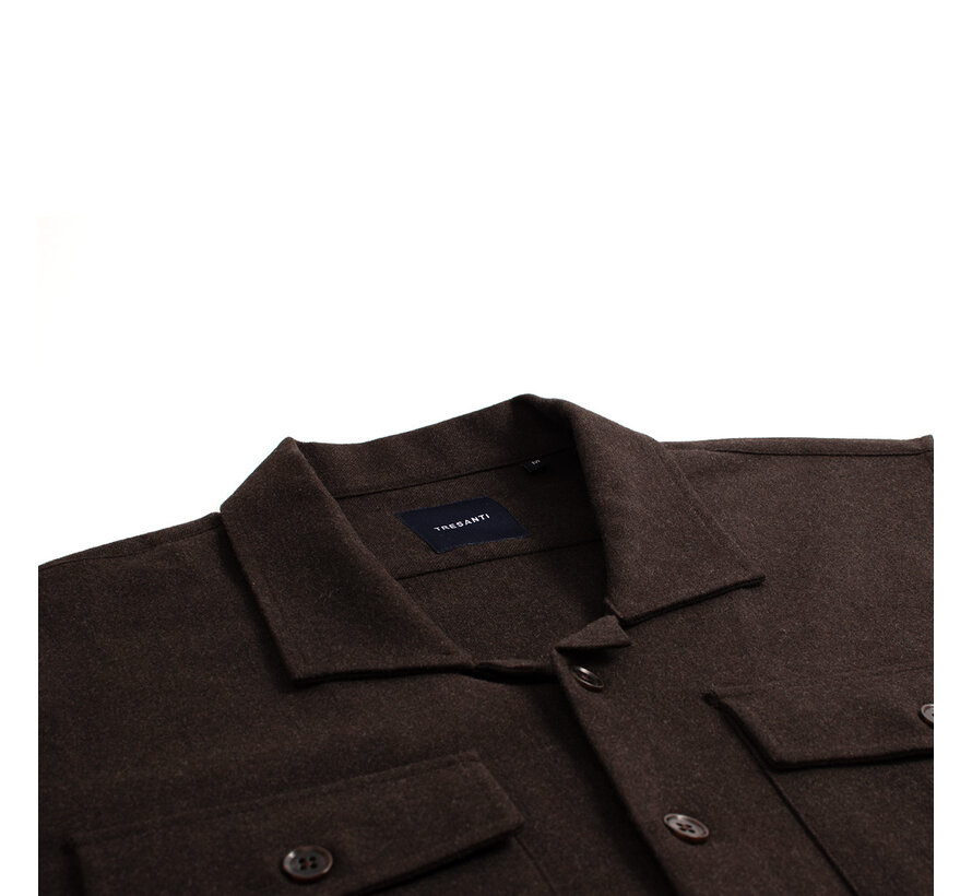 DERMOT | Uni overshirt Dark brown (TRSHJE407 - 402)