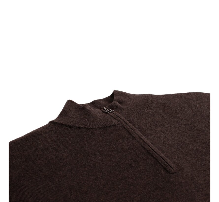 FIRENZE | Stretch half zip Dark brown (TRKWJE131 - 402)