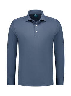 District Indigo Pique Performance Polo LS Steel Blue  (7.42.410.780 - 014)