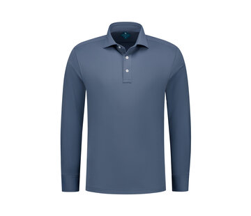 District Indigo Pique Performance Polo LS Steel Blue  (7.42.410.780 - 014)