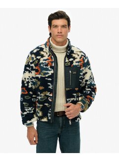 Superdry PRINTED FLEECE ZIP THRU Lichen Print (M2014287A - HYW)