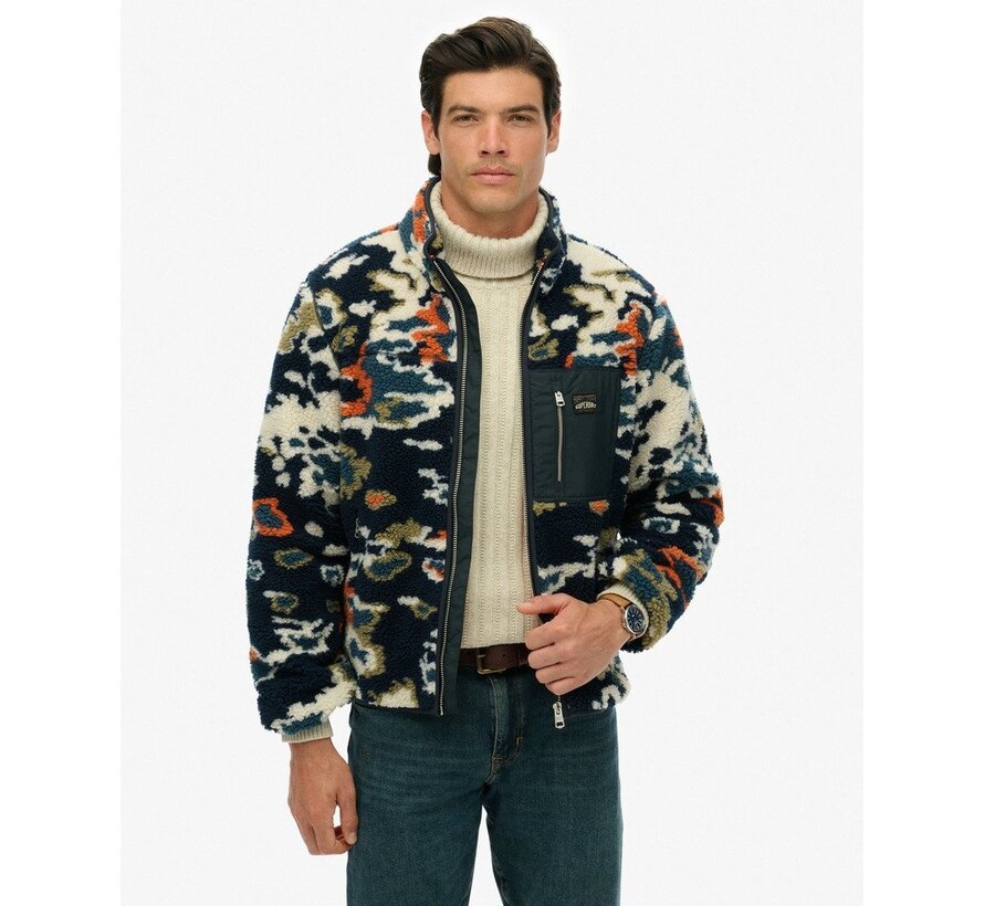 PRINTED FLEECE ZIP THRU Lichen Print (M2014287A - HYW)