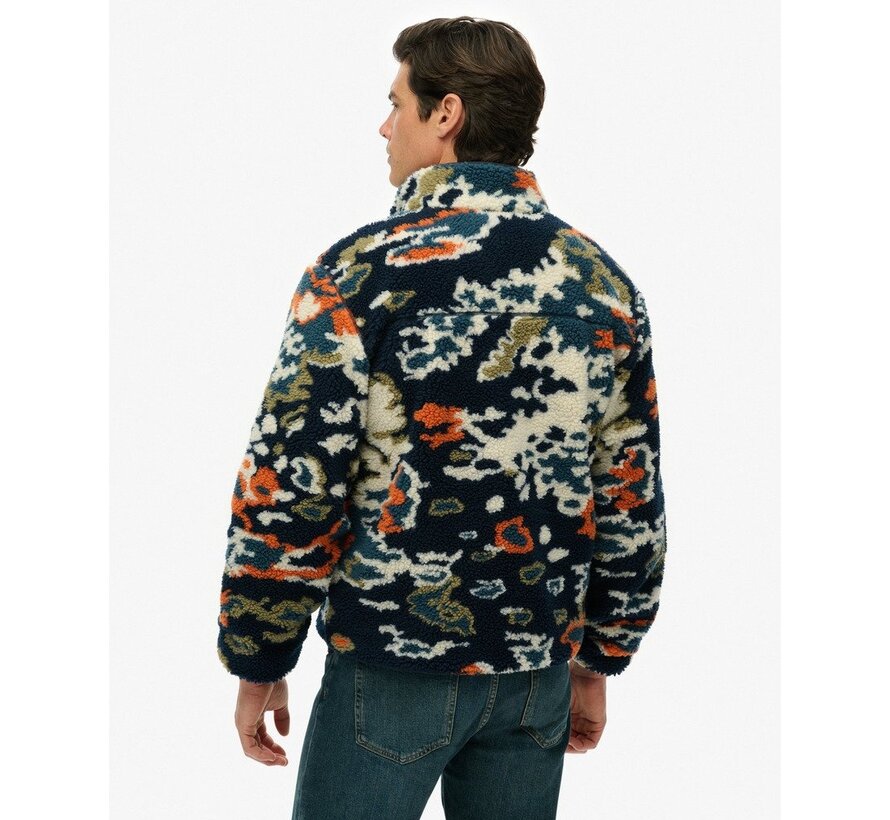 PRINTED FLEECE ZIP THRU Lichen Print (M2014287A - HYW)
