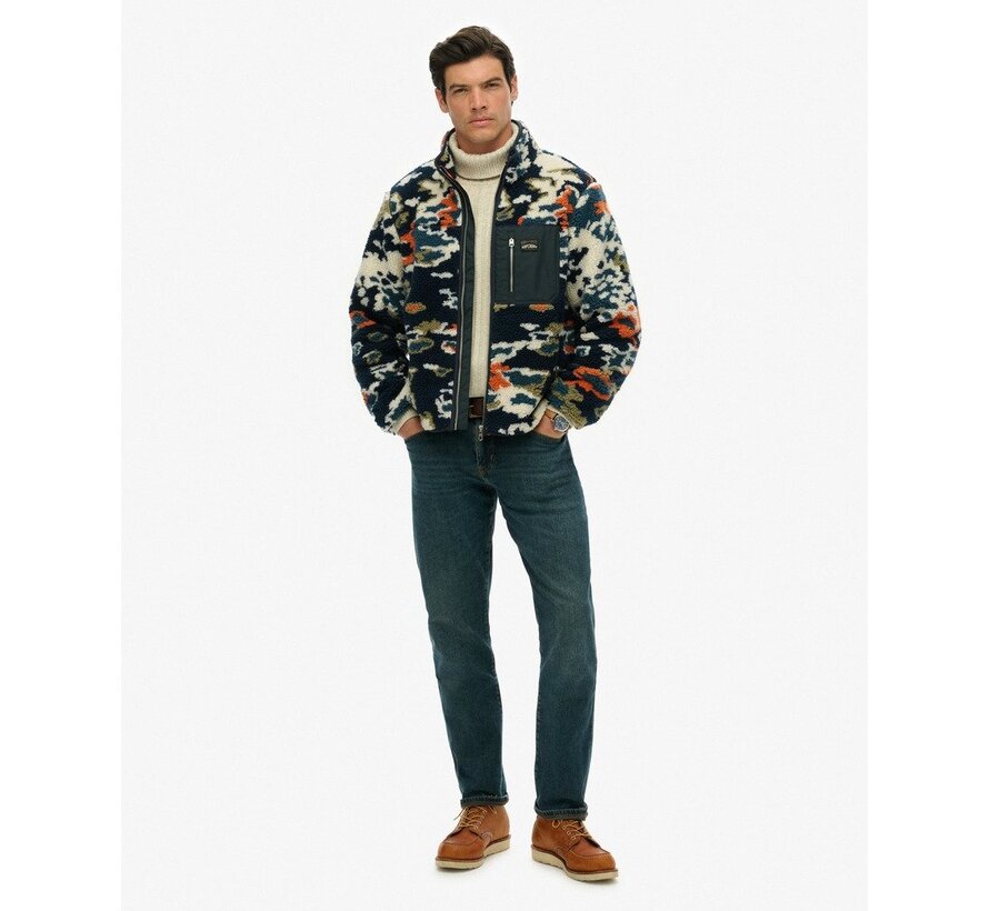 PRINTED FLEECE ZIP THRU Lichen Print (M2014287A - HYW)