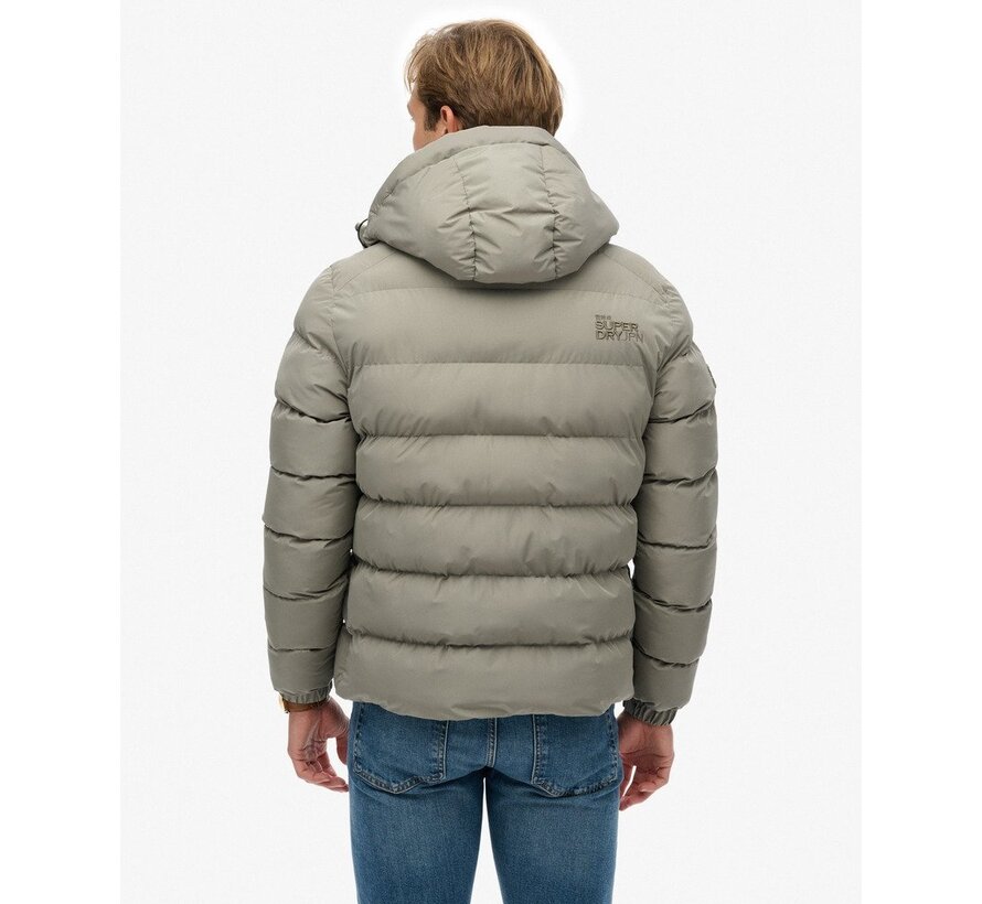 HOODED SPORTS PUFFER JACKET Light Khaki Green (M5011905A - 1KH)