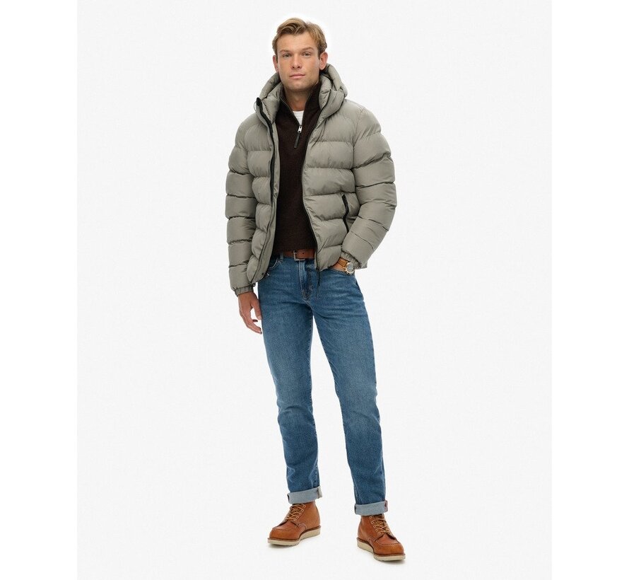 HOODED SPORTS PUFFER JACKET Light Khaki Green (M5011905A - 1KH)