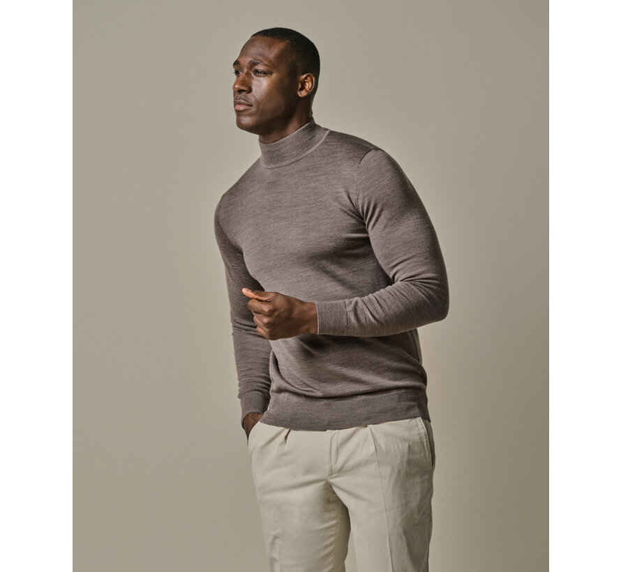 PULLOVER MOCK NECK TAUPE (PPWJ30004D)