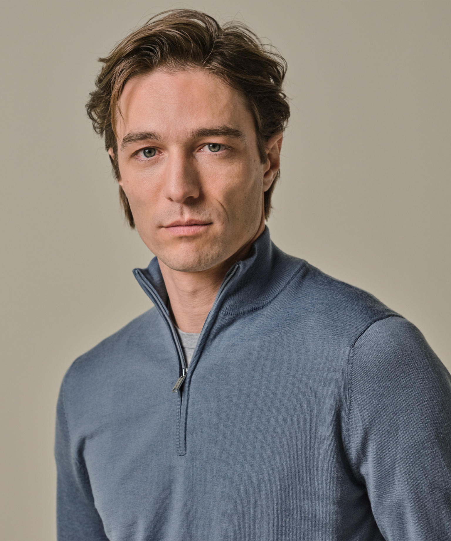 Profuomo PULLOVER HALF ZIP BLUE XL Profuomo