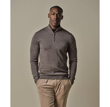 Profuomo Pullover Half Zip Merino Taupe (PPWJ30003D)