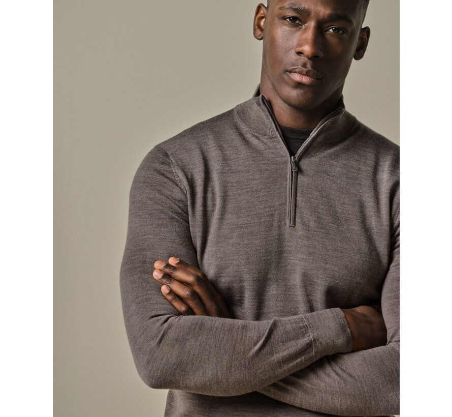 PULLOVER HALF ZIP TAUPE (PPWJ30003D)