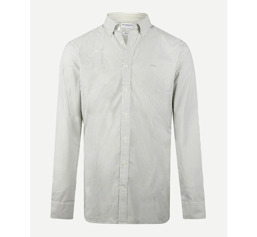 Overhemd Poplin Stripe Peached Shirt Moss (MM999.6001.05 - 5006)