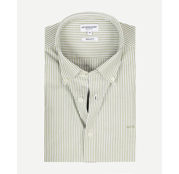 McGregor Overhemd Poplin Stripe Peached Shirt Moss (MM999.6001.05 - 5006)