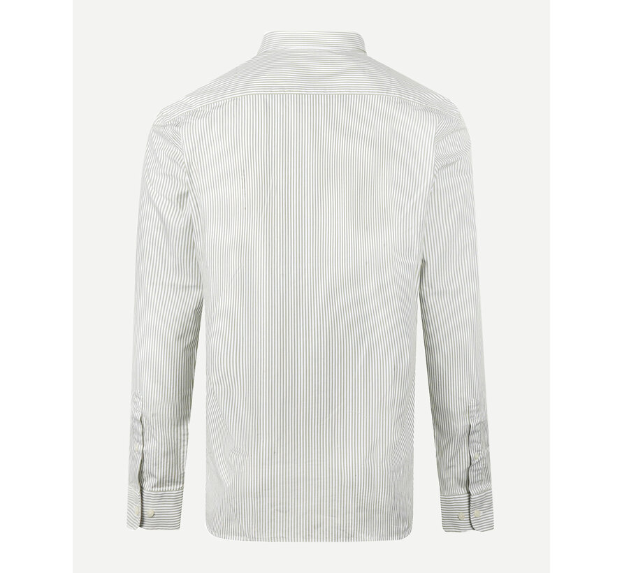 Overhemd Poplin Stripe Peached Shirt Moss (MM999.6001.05 - 5006)