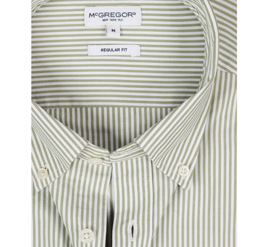 Overhemd Poplin Stripe Peached Shirt Moss (MM999.6001.05 - 5006)