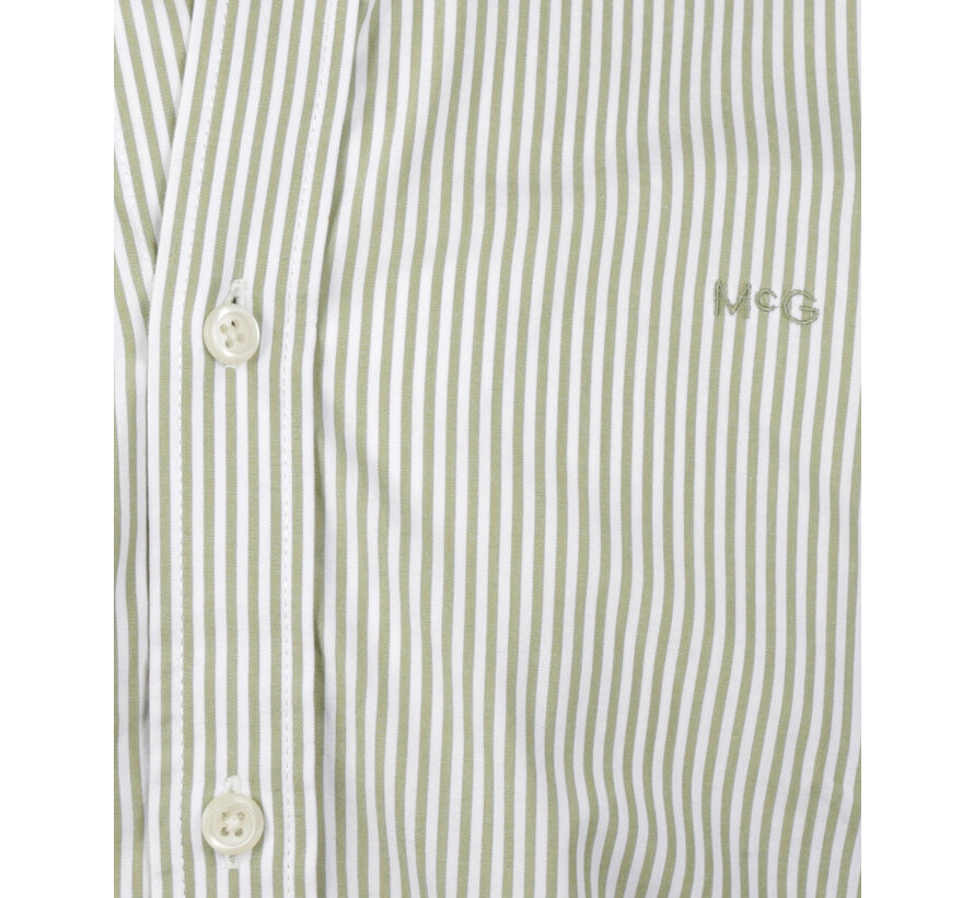 Overhemd Poplin Stripe Peached Shirt Moss (MM999.6001.05 - 5006)