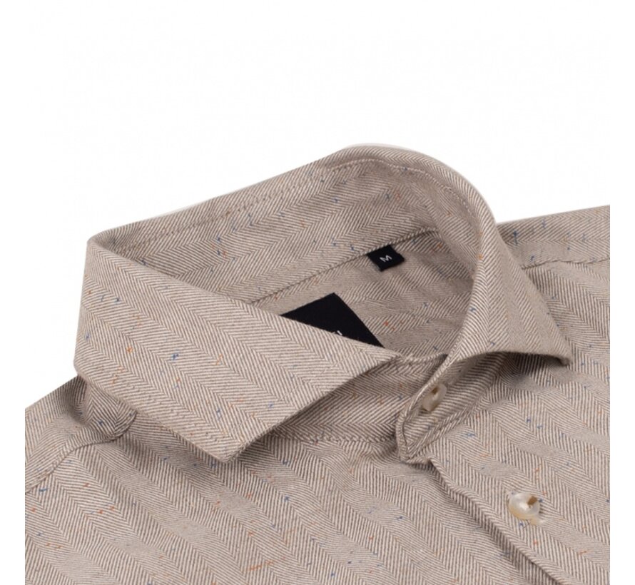 FIONNO | Herringbone dots shirt Beige (TRSHJE456 - 101)