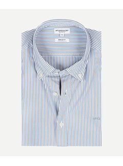 McGregor Overhemd Poplin Stripe Peached Shirt Blue (MM999.6001.05 - 2015)